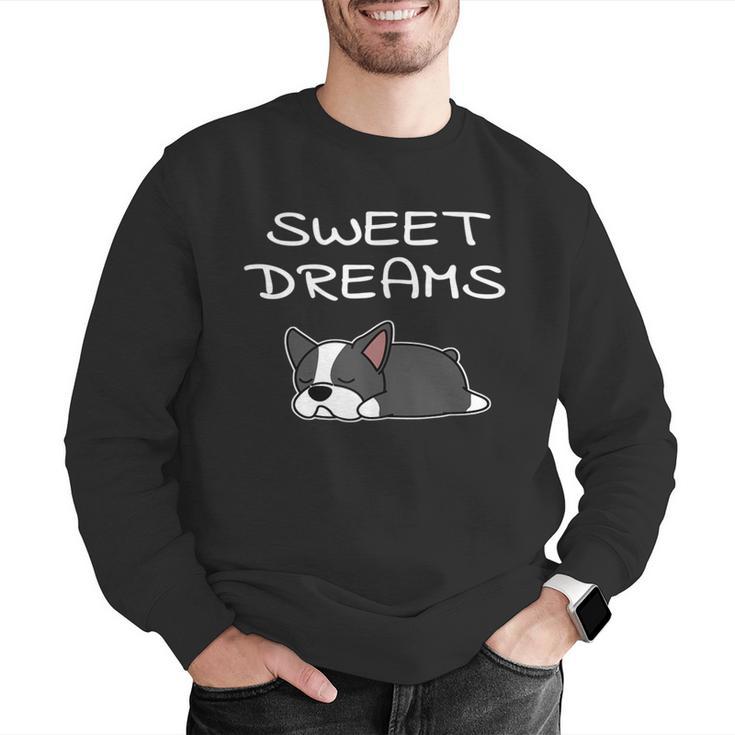 Boston Terrier Puppy Sweet Dreams Pajama For Bedtime Tank Top Men Graphic Sweatshirt, funny gift