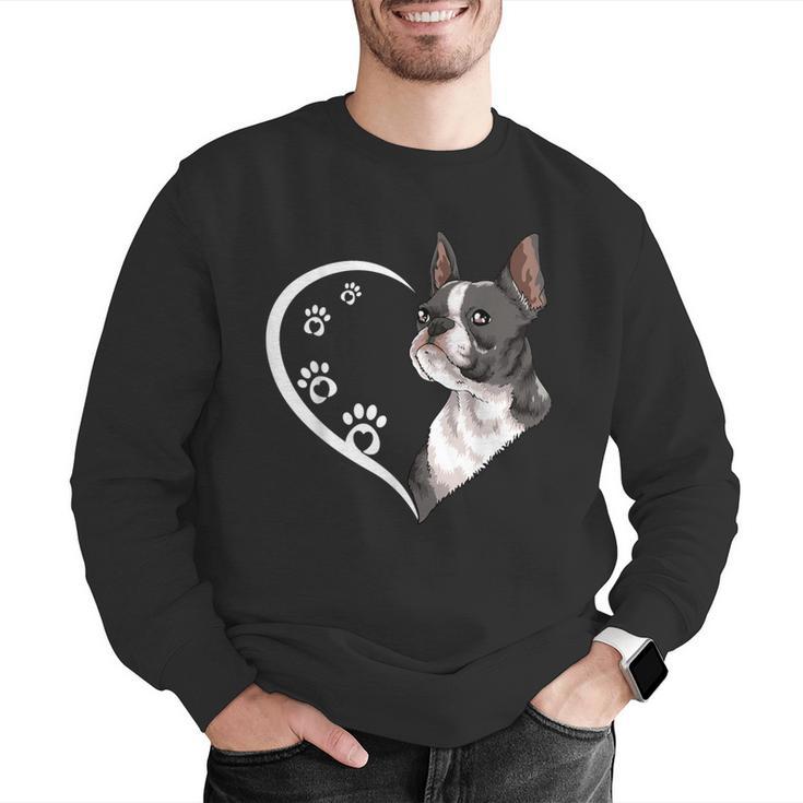 Boston Terrier Shirts For Women Girls Kids Heart Cute Men Graphic Sweatshirt, funny gift