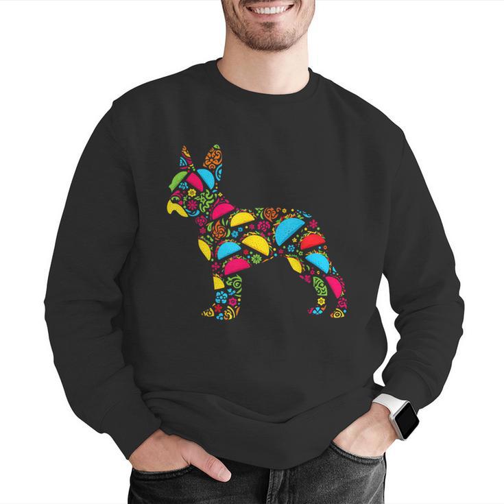 Boston Terrier Tacos Mexican Cinco De Mayo Taco Men Graphic Sweatshirt, funny gift