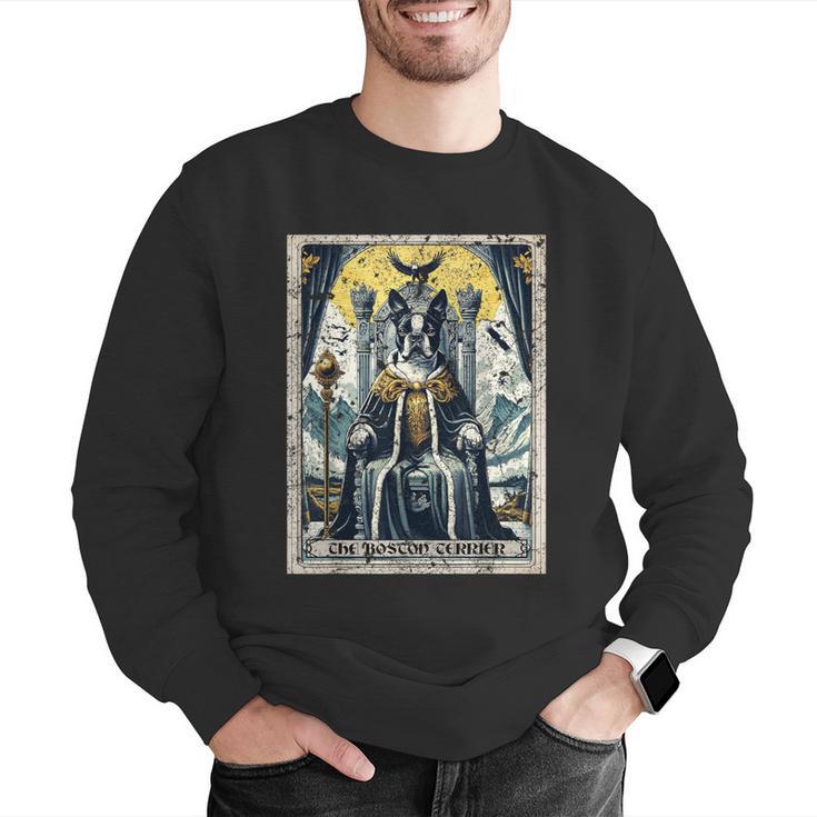 Boston Terrier Tarot Card Dog Men Graphic Sweatshirt, Boston Terrier Tarot Sweatshirts, funny gift