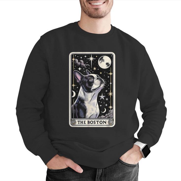 Boston Terrier Tarot Card Star With The Moon Men Women Kids Men Graphic Sweatshirt, Boston Terrier Tarot Sweatshirts, funny gift