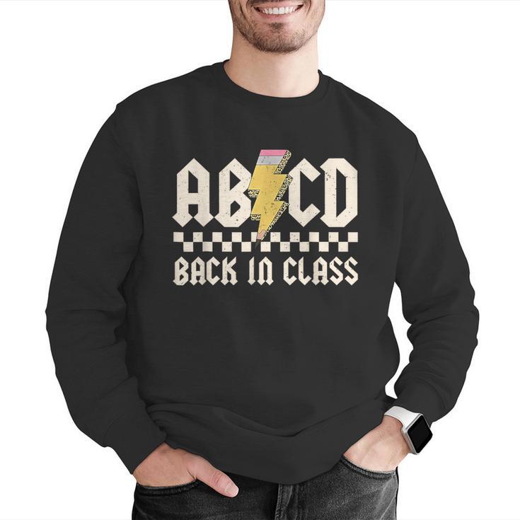 Boys Girls Teachers Rock Back To School ABCD Back In Class Men Graphic Sweatshirt, funny gift Boys Girls Teachers Rock Back To School ABCD Back In Class Men Graphic Sweatshirt, funny gift