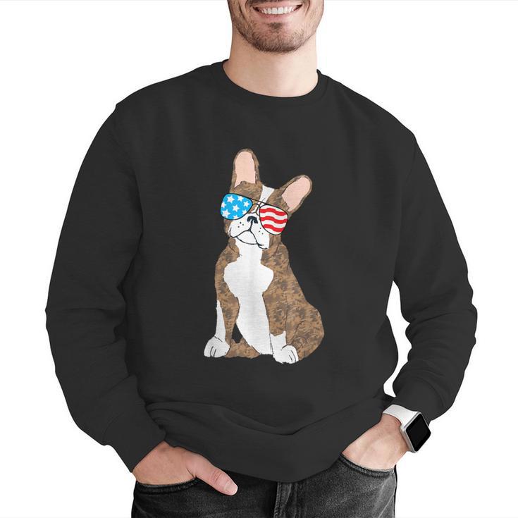 Brindle Boston Terrier Dog Patriotic Shirt USA Flag Men Graphic Sweatshirt, Patriotic Boston Terrier Sweatshirts, funny gift