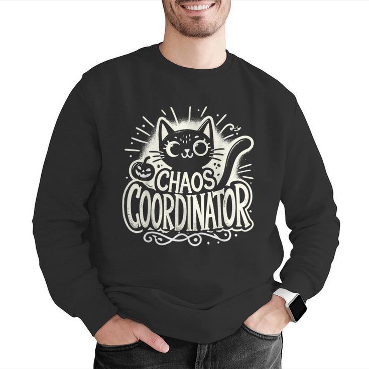 Cat Chaos Coordinator For Women Mom Halloween Teacher Men Graphic Sweatshirt, funny gift