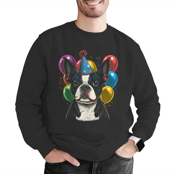 Celebration Event Birthday Party Boston Terrier Men Graphic Sweatshirt, funny gift