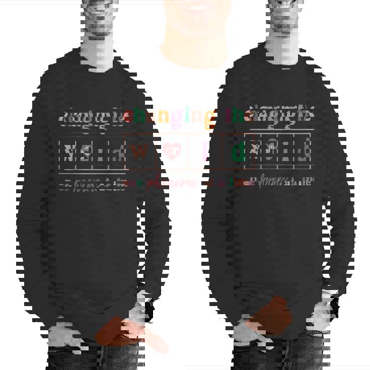 Changing The World One Phoneme At a Time Phonics Teacher Men Women Girls Kids Men Graphic Sweatshirt, funny gift