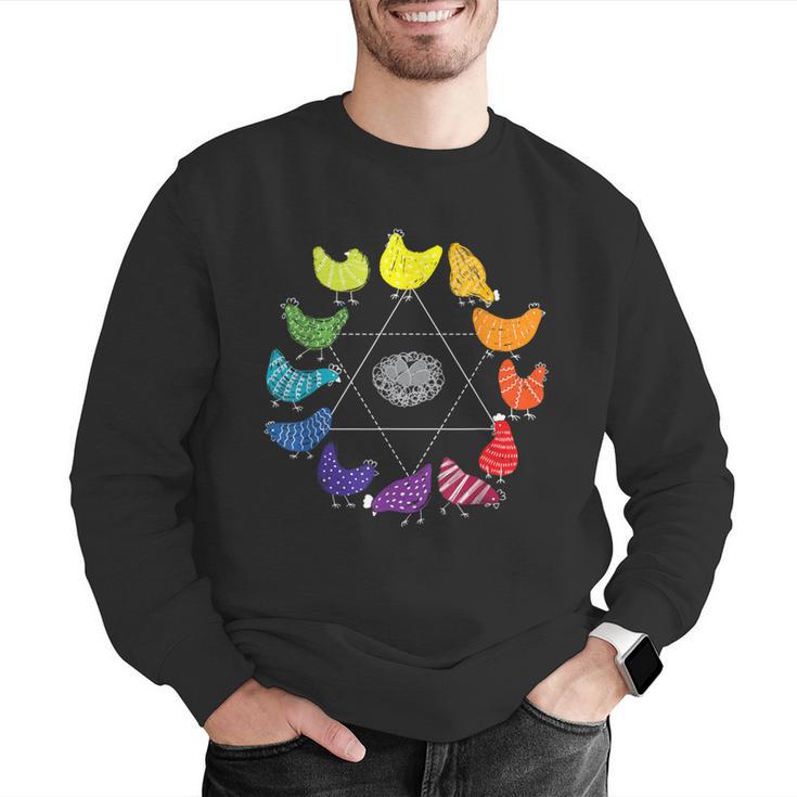 Chicken Themed Color Wheel Educational Art Teacher Artist Men Women Girls Kids Men Graphic Sweatshirt, funny gift Chicken Themed Color Wheel Educational Art Teacher Artist Men Women Girls Kids Men Graphic Sweatshirt, funny gift
