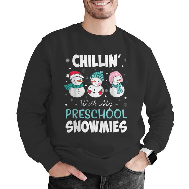 Chillin' With My Preschool Snowmies Teacher Christmas Men Women Kids Men Graphic Sweatshirt, funny gift