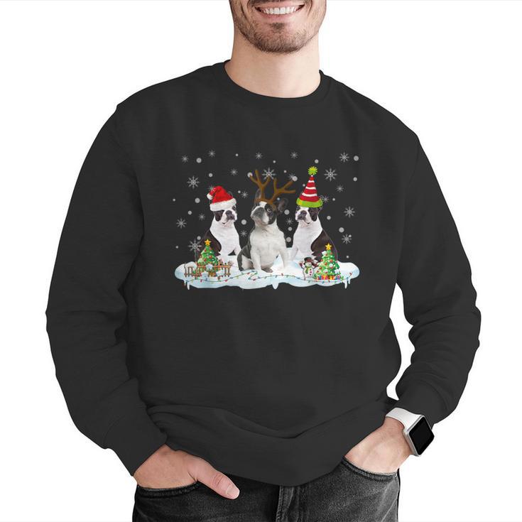Christmas Boston Terrier Santa Dog Lover Men Graphic Sweatshirt, Boston Terrier Christmas Sweatshirts, funny gift
