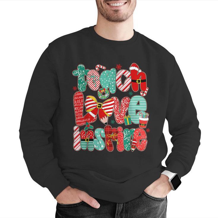Christmas Coquette Bow Teacher Teach Love Inspire Men Graphic Sweatshirt, funny gift Christmas Coquette Bow Teacher Teach Love Inspire Men Graphic Sweatshirt, funny gift