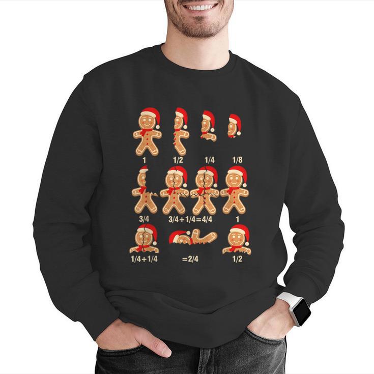 Christmas Math Teacher Equation Gingerbread With Santa Hat Men Women Men Graphic Sweatshirt, funny gift