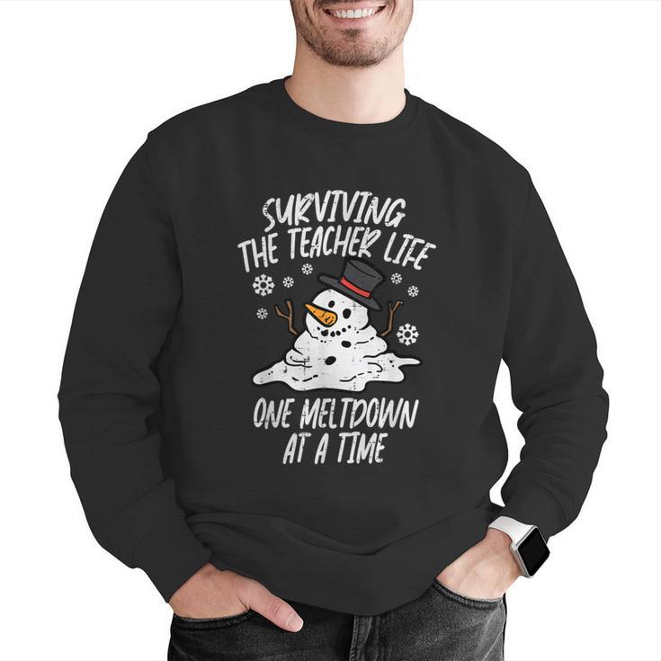 Christmas Surviving Teacher Life Meltdown Xmas Women Men Men Graphic Sweatshirt, funny gift Christmas Surviving Teacher Life Meltdown Xmas Women Men Men Graphic Sweatshirt, funny gift