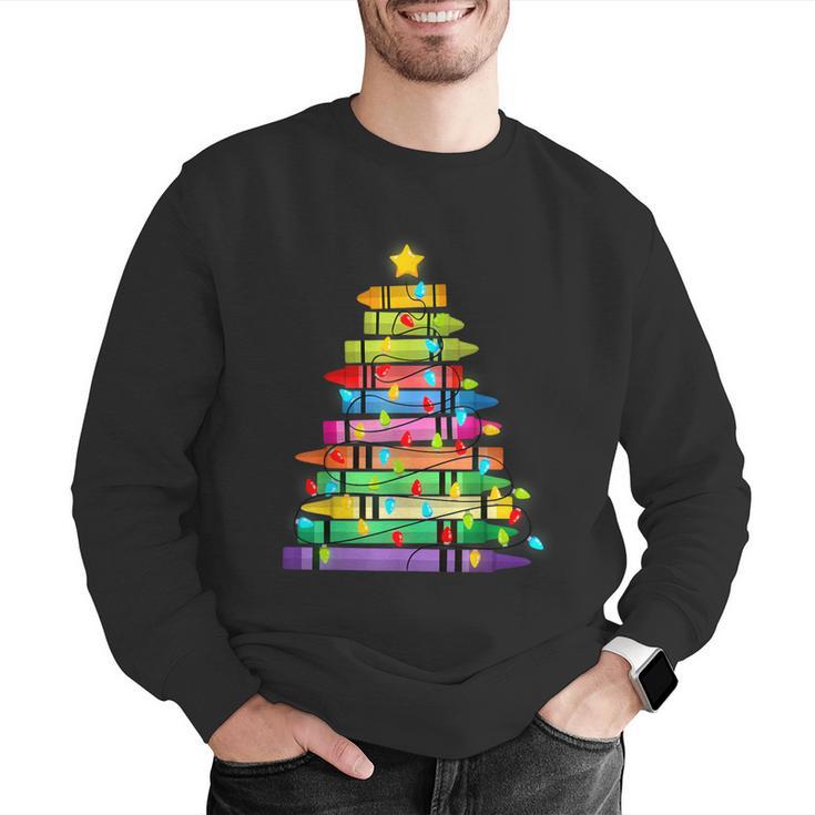Christmas Tree Made Of Crayons School Teacher Life Student Men Graphic Sweatshirt, funny gift Christmas Tree Made Of Crayons School Teacher Life Student Men Graphic Sweatshirt, funny gift