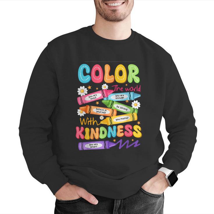 Color The World With Kindness Teachers Back To School Men Graphic Sweatshirt, funny gift
