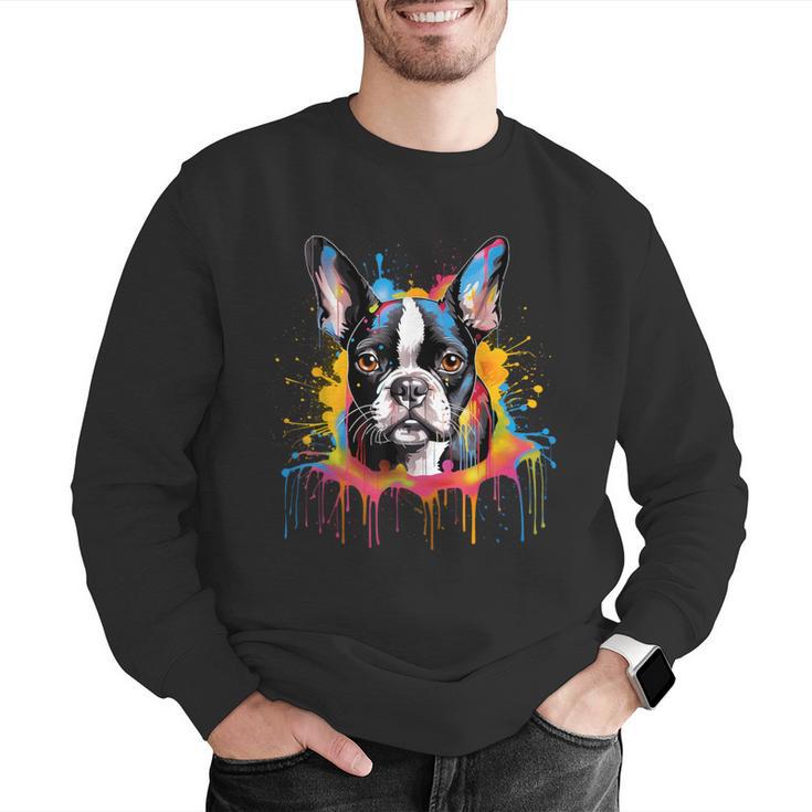 Colorful Boston Terrier Dog For Men Women Kids Men Graphic Sweatshirt, funny gift