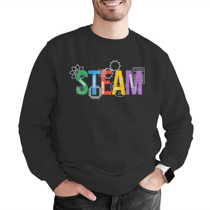 Colorful Steam Letters For Steam Program Teacher And Student Men Graphic Sweatshirt, funny gift