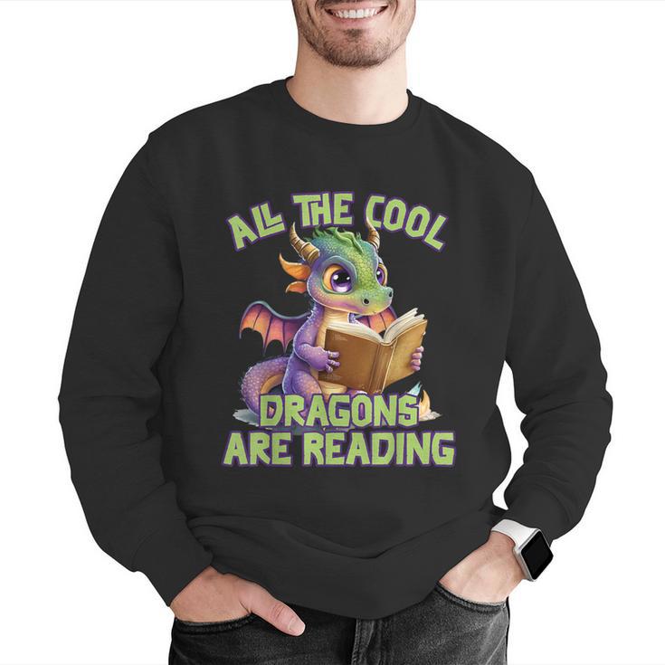 All The Cool Dragons Are Reading Dragon Teacher Men Graphic Sweatshirt, funny gift