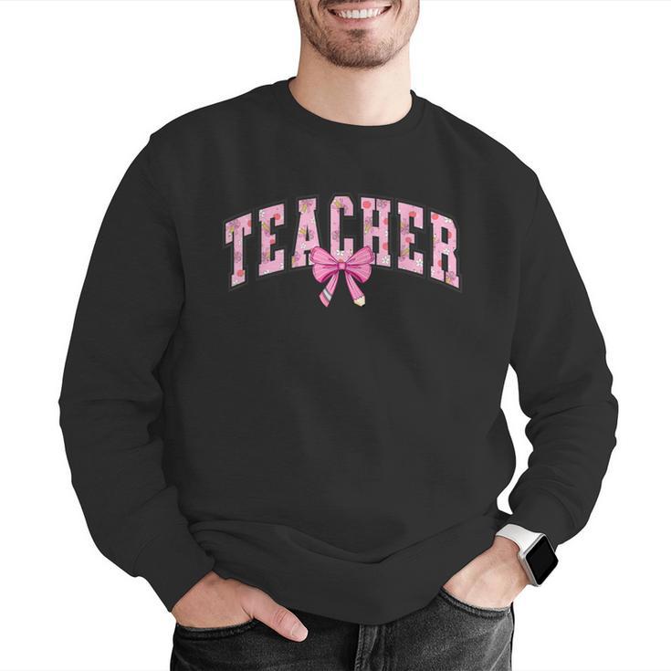 Coquette Bow Back To School First Day Teacher Men Graphic Sweatshirt, funny gift