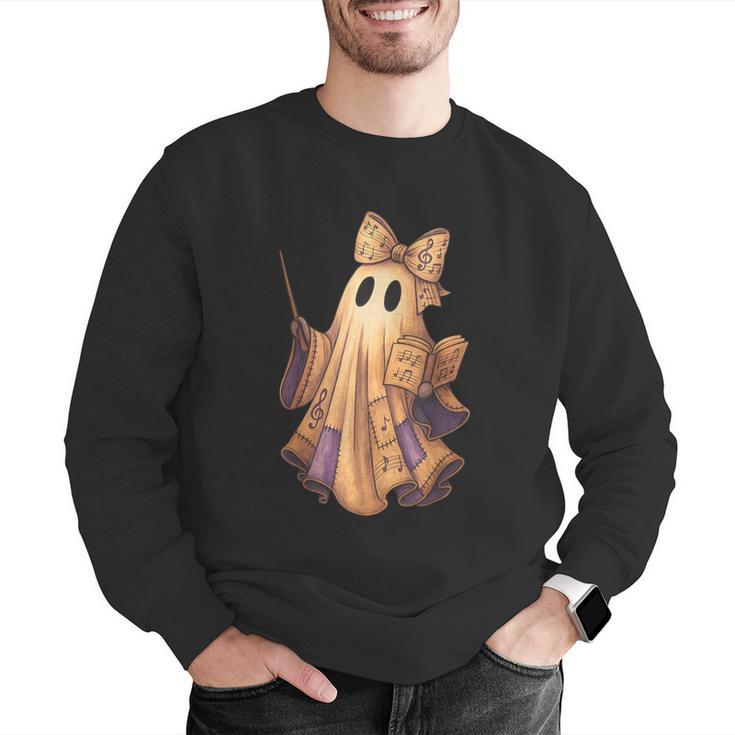 Coquette Music Note Patchwork Ghost Music Teacher Halloween Men Graphic Sweatshirt, funny gift Coquette Music Note Patchwork Ghost Music Teacher Halloween Men Graphic Sweatshirt, funny gift