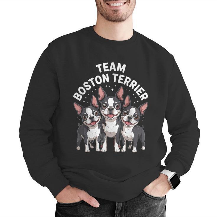 Cute Cartoon For Dog Owners Pet Team Boston Terrier Men Graphic Sweatshirt, funny gift