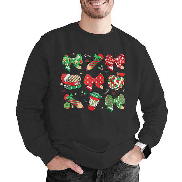 Cute Coquette Pencil Bow Christmas School Teacher Student Men Graphic Sweatshirt, funny gift Cute Coquette Pencil Bow Christmas School Teacher Student Men Graphic Sweatshirt, funny gift