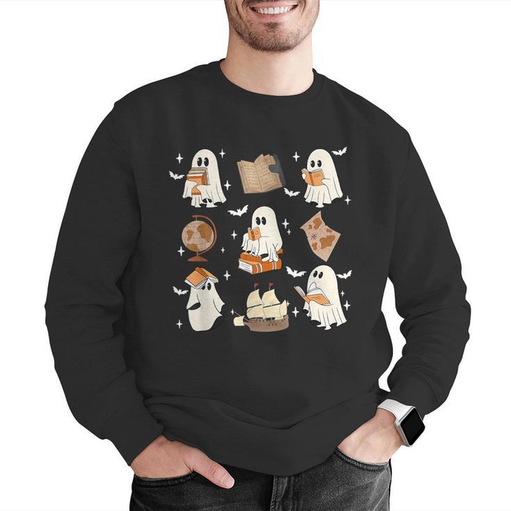 Cute Ghosts Reading Book Bookworm Halloween History Teacher Men Graphic Sweatshirt, History Teacher Sweatshirts, funny gift Cute Ghosts Reading Book Bookworm Halloween History Teacher Men Graphic Sweatshirt, History Teacher Sweatshirts, funny gift