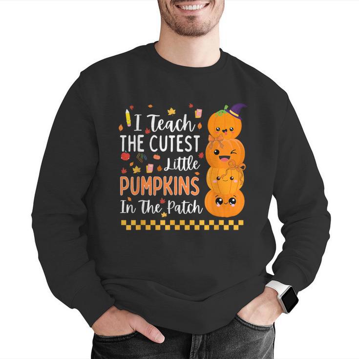 Cute Teacher Halloween For Women Men Teacher Pumpkin Men Graphic Sweatshirt, funny gift