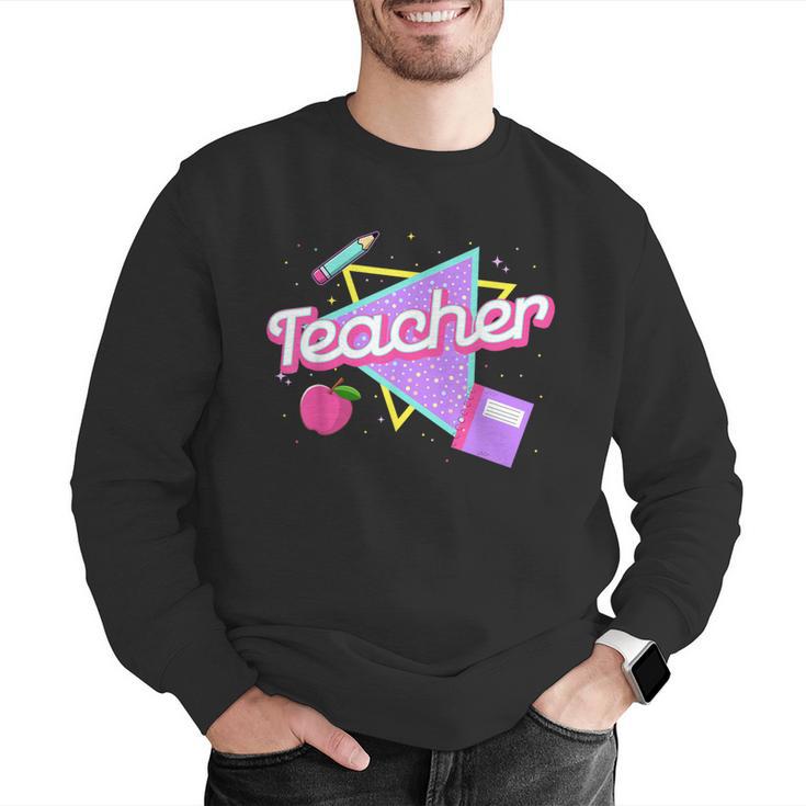 Cute Teacher Shirt 80's 90's Style Retro Old School Teacher For Men Women Men Graphic Sweatshirt, funny gift