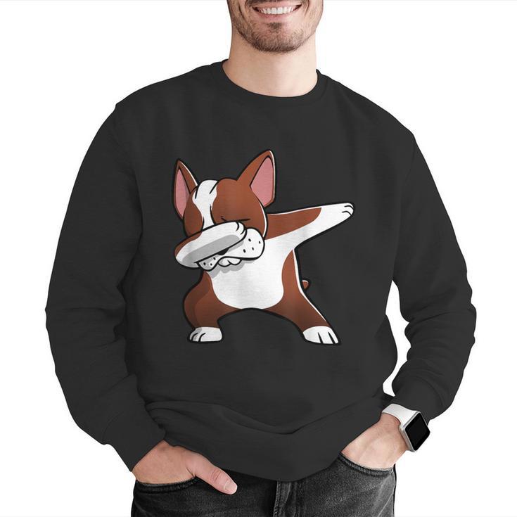 Dabbing Red Boston Terrier Dab Dance Dog Men Women Kids Men Graphic Sweatshirt, funny gift