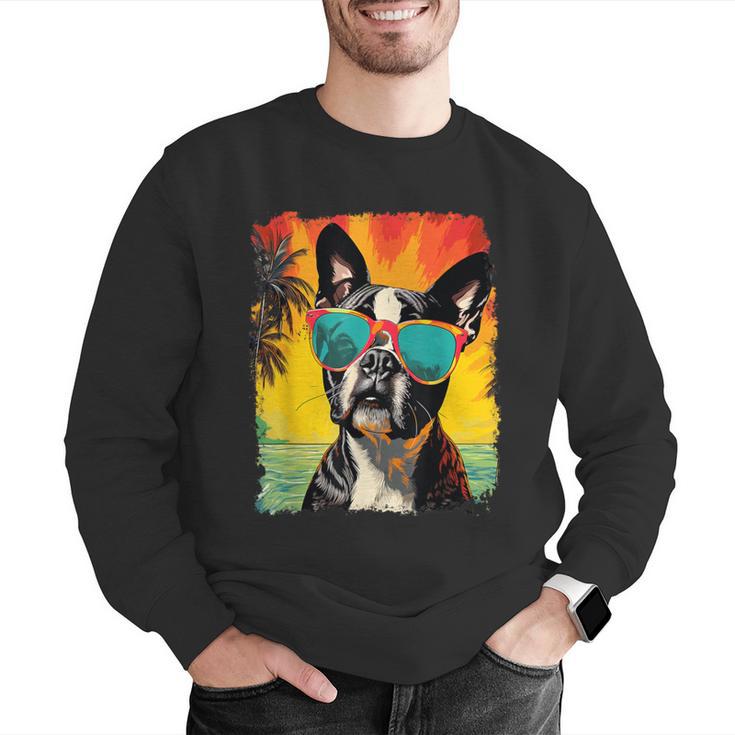 Dog Boston Terrier Hawaiian Men Graphic Sweatshirt, funny gift