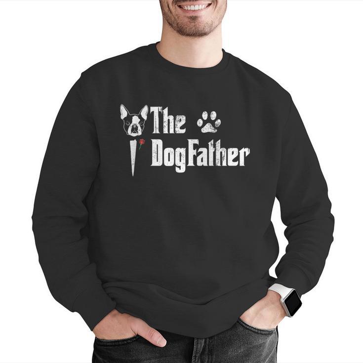 The Dogfather Boston Terrier Dog Dad Father's Day Men Graphic Sweatshirt, Boston Terrier Dad Sweatshirts, funny gift