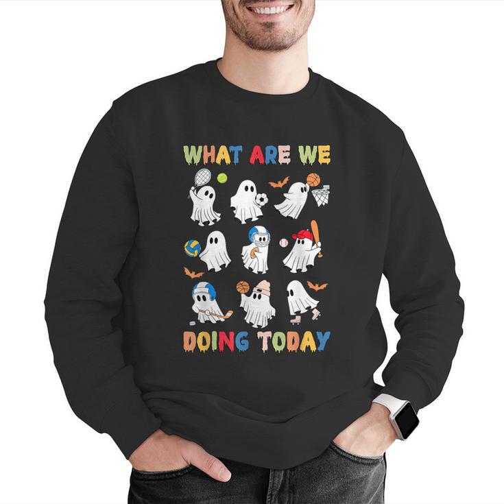 What Are We Doing Today Ghost PE Teacher Team Halloween Men Graphic Sweatshirt, Pe Teacher Sweatshirts, funny gift What Are We Doing Today Ghost PE Teacher Team Halloween Men Graphic Sweatshirt, Pe Teacher Sweatshirts, funny gift
