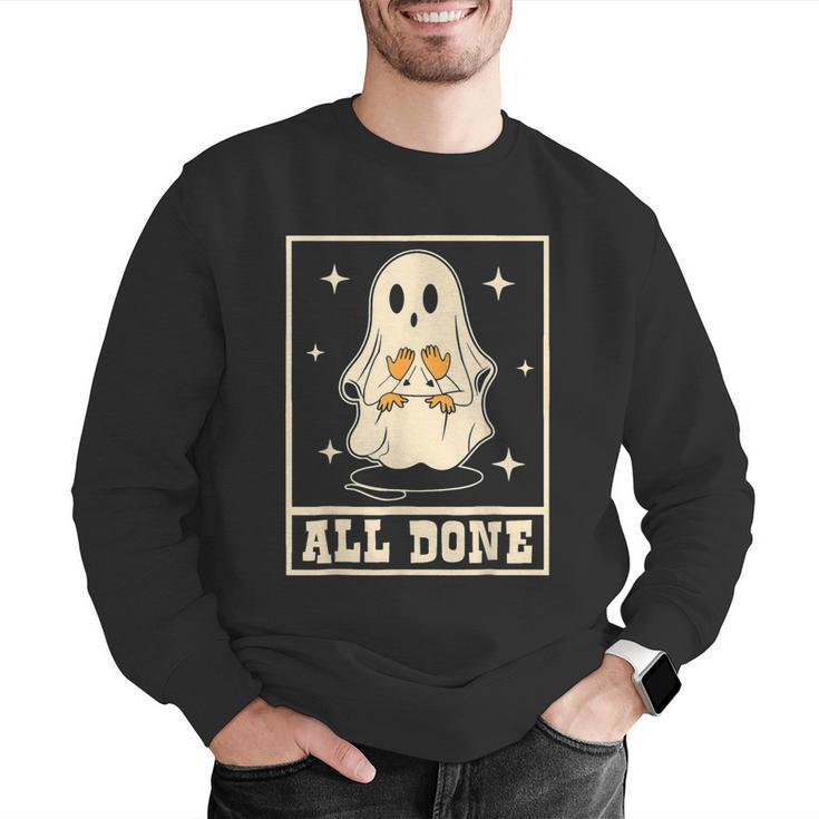 All Done Sign Language Ghost Speech Pathology Teacher Men Graphic Sweatshirt, funny gift All Done Sign Language Ghost Speech Pathology Teacher Men Graphic Sweatshirt, funny gift