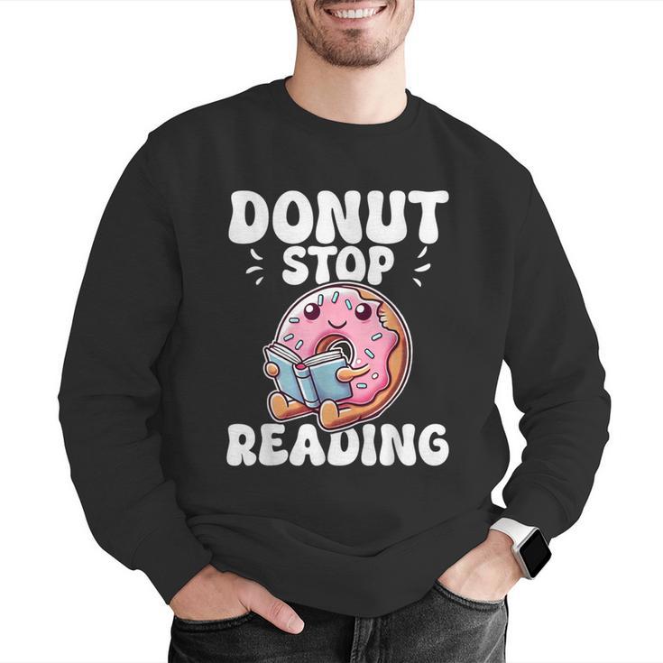 Donut Stop Reading Kawaii Teacher Preschool Kindergarten Men Graphic Sweatshirt, funny gift