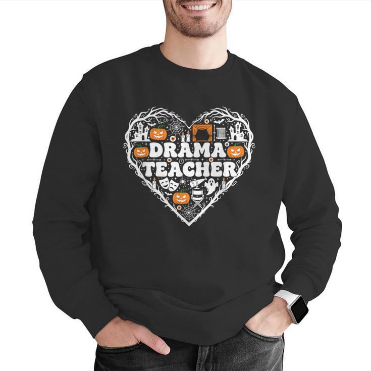 Drama Teacher Heart Pumpkin Ghost Halloween Kids Men Graphic Sweatshirt, funny gift