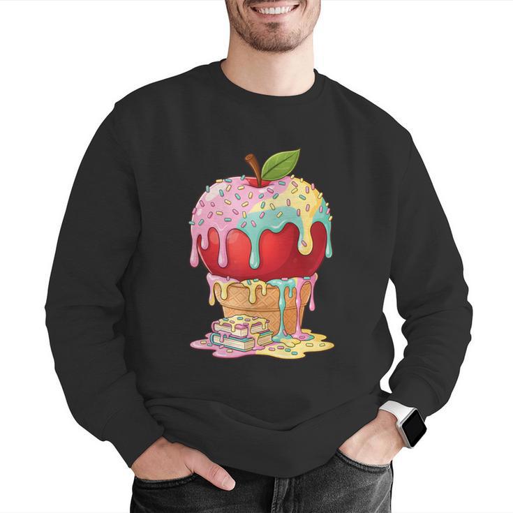 Dripping Apple Ice Cream Cone Cute Teacher Appreciation Men Graphic Sweatshirt, funny gift Dripping Apple Ice Cream Cone Cute Teacher Appreciation Men Graphic Sweatshirt, funny gift