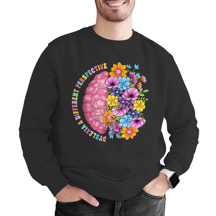 Dyslexia Different Perspective Reading Brain Floral Teacher Men Graphic Sweatshirt, funny gift Dyslexia Different Perspective Reading Brain Floral Teacher Men Graphic Sweatshirt, funny gift