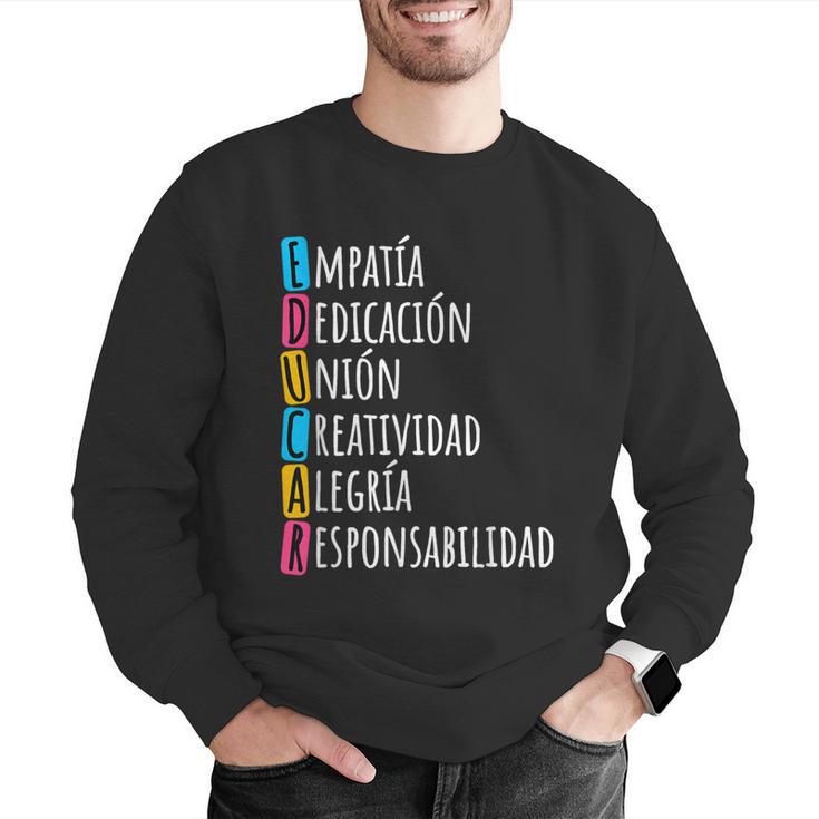 Educar Bilingual Spanish Teacher Men Graphic Sweatshirt, funny gift