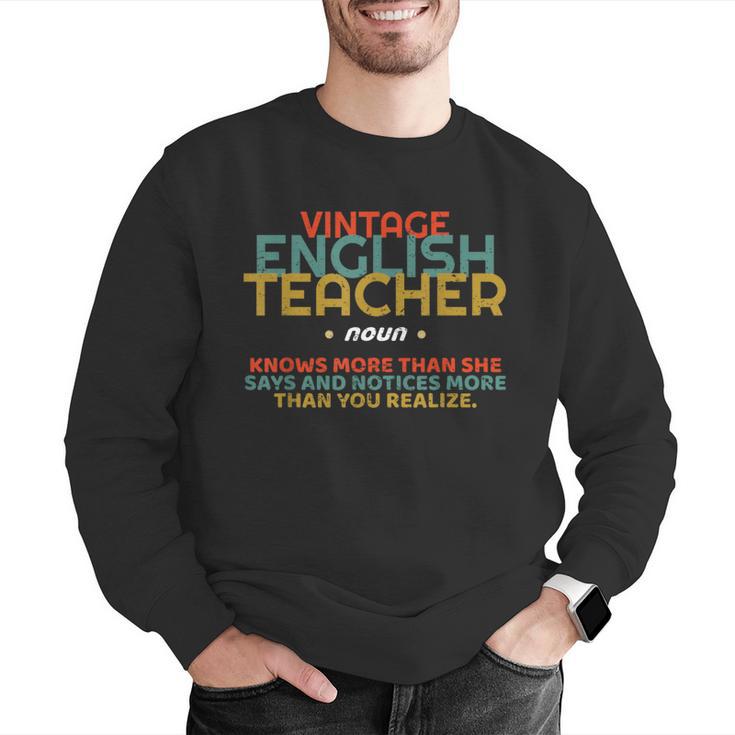 ENGLISH TEACHER Definition Vintage Tee T-Shirt Men Graphic Sweatshirt, English Teacher Sweatshirts, funny gift