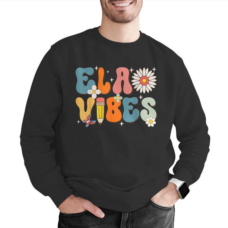 English Teacher Ela Vibes Teacher Kids First Day Of School Men Graphic Sweatshirt, English Teacher Sweatshirts, funny gift