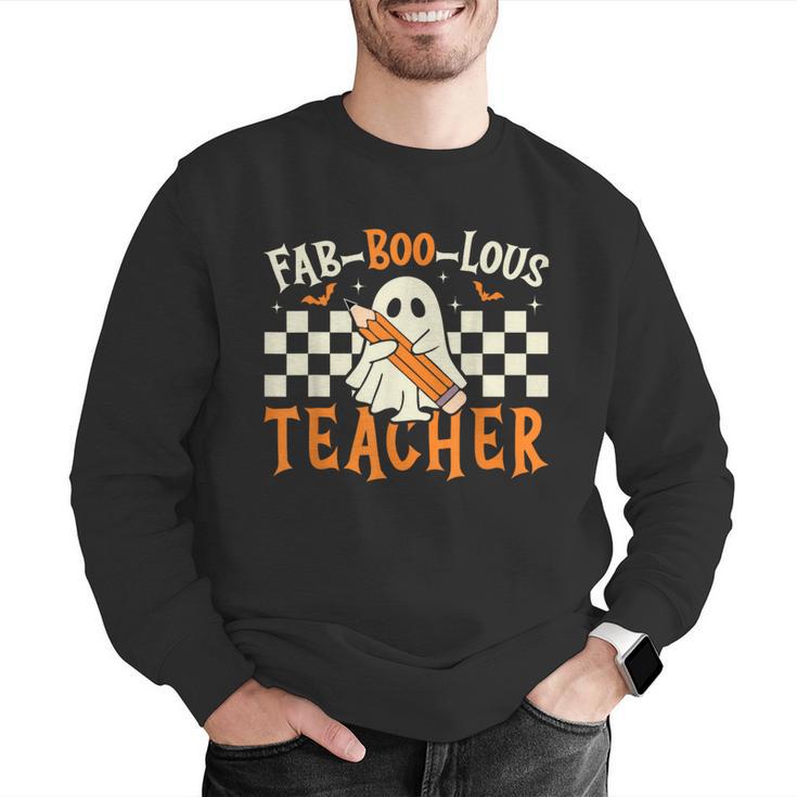 Fab Boo Lous Teacher Retro Ghost Spooky Halloween Costume Men Graphic Sweatshirt, funny gift