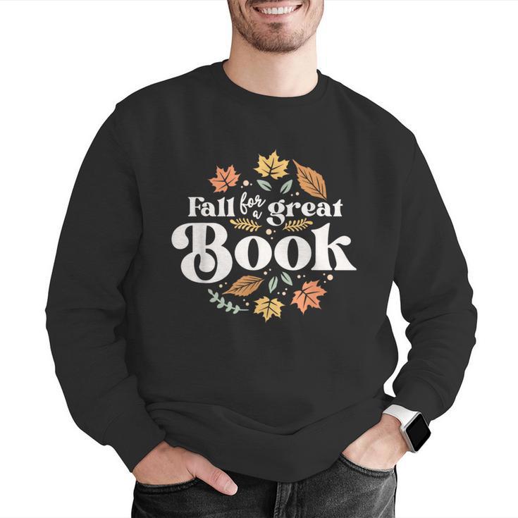 Fall For A Great Book Reading Librarian Autumn Teacher Men Graphic Sweatshirt, funny gift