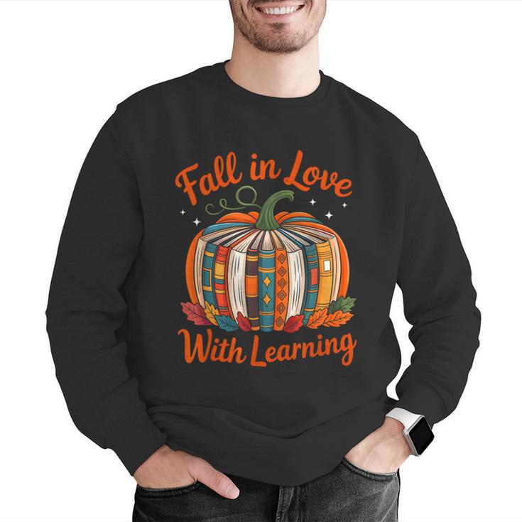 Fall In Love With Learning Book Lover Autumn Pumpkin Teacher Men Graphic Sweatshirt, funny gift Fall In Love With Learning Book Lover Autumn Pumpkin Teacher Men Graphic Sweatshirt, funny gift