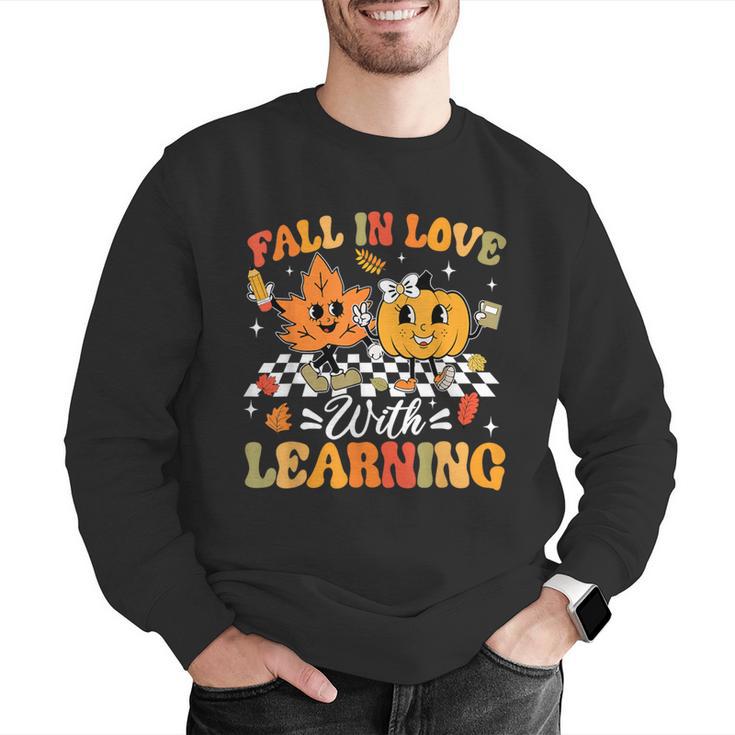 Fall In Love With Learning Fall Teacher Thanksgiving Retro Men Graphic Sweatshirt, funny gift Fall In Love With Learning Fall Teacher Thanksgiving Retro Men Graphic Sweatshirt, funny gift
