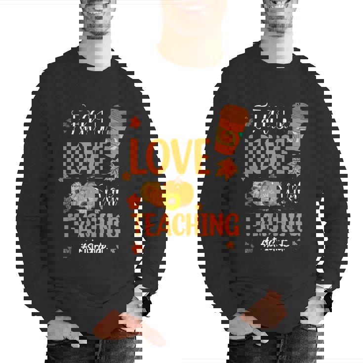 Fall In Love With Teaching 1st Grade Teacher Thanksgiving For Men Women Girls Kids Men Graphic Sweatshirt, funny gift