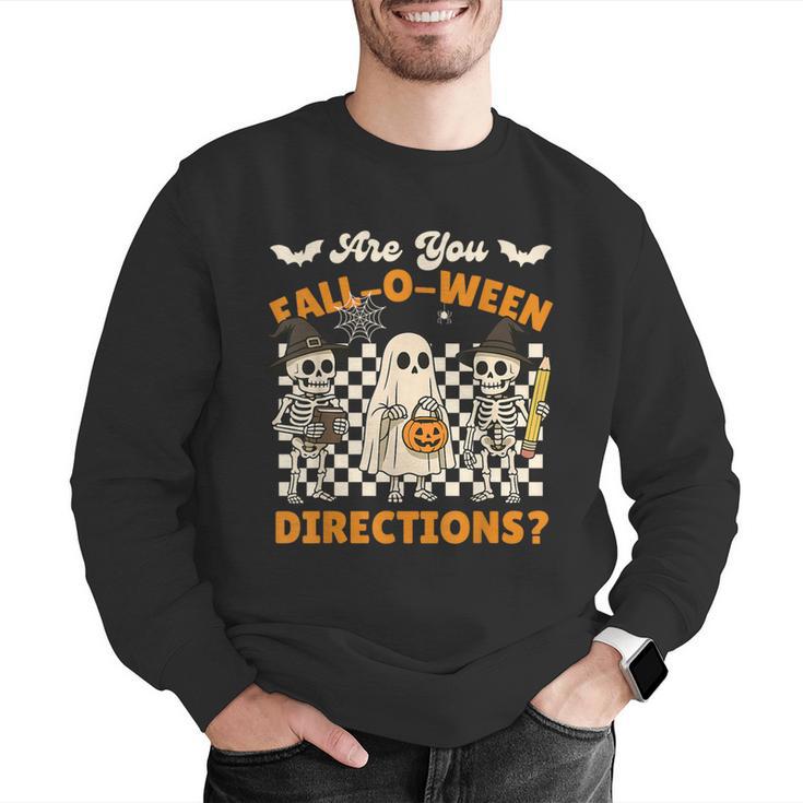 Are You Fall o Ween Directions Halloween Skeleton Teacher Men Graphic Sweatshirt, funny gift Are You Fall o Ween Directions Halloween Skeleton Teacher Men Graphic Sweatshirt, funny gift