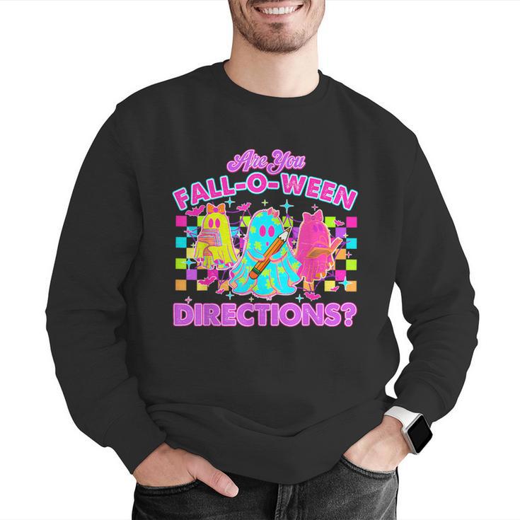 Are You Fall-O-Ween Directions Teacher Ghost Halloween Men Graphic Sweatshirt, funny gift