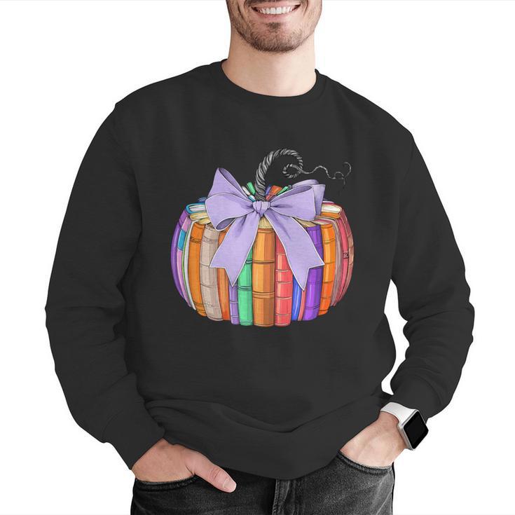 Fall Pumpkin Books Lover Halloween Teacher Teaching Staff Men Graphic Sweatshirt, funny gift
