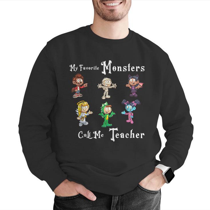 My Favorite Monsters Call Me Teacher Thank Mummy Vampire Bat Men Graphic Sweatshirt, funny gift My Favorite Monsters Call Me Teacher Thank Mummy Vampire Bat Men Graphic Sweatshirt, funny gift