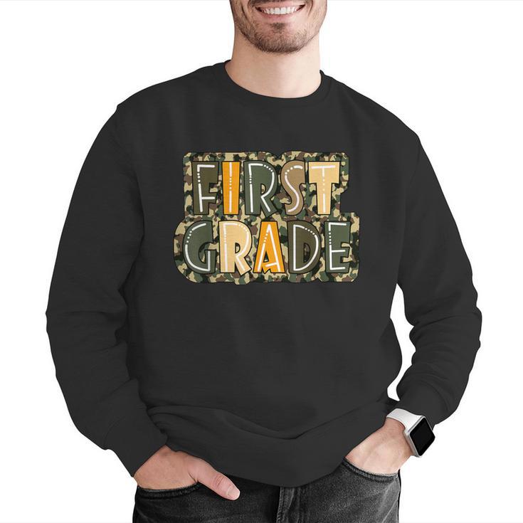 First 1St Grade Camo Camouflage Boy Teacher Back To School Men Graphic Sweatshirt, First Grade Teacher Sweatshirts, funny gift First 1St Grade Camo Camouflage Boy Teacher Back To School Men Graphic Sweatshirt, First Grade Teacher Sweatshirts, funny gift